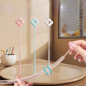 3 cái xách tay chai nhựa dẻo bàn chải bàn chải cốc tay cầm dài cho gia đình Bàn chải cọ bình sữa không góc chết đa chức năng bàn chải làm sạch