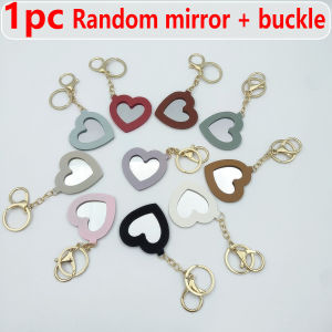 Various colors available heart-shaped mirror portable mini lipstick bag portable lipstick bag with mirror small cosmetic bag