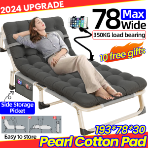 🔥SG Local Seller🔥2025 New 193cm Japanese Foldable Bed Portable Sofa Bed Folding Camping Recliner Lazy Chair Office/Home/Living Room/Hospital Sleeping Chair Simple Lunch Break Nap Bed With Foldable Mattress 折叠床 懒人椅 躺椅