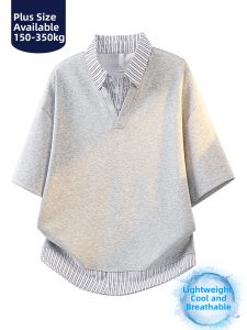 BINHANG | Summer Breathable Comfort Fit Two-Tone T-Shirt
