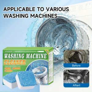 2025 New Washing Machine Cleaner Tablets 12 Count Lemon Scent Deep Cleaning Dirt Remover Clean Laundry Washer Drum and Tub