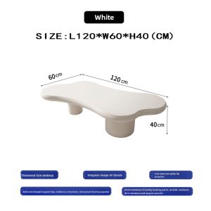 Cloud Tea Table Cream Silent Style Minimalist Special-Shaped Asymmetrical Japanese Creative Small Apartment Living Room Home Internet Celebrity Table