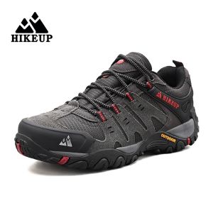 HIKEUP Mens Hiking Shoes: Suede Leather & Wear-resistant Trekking Sneakers