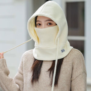 Winter Womens Warm Helmet Liner Hat with Face Mask