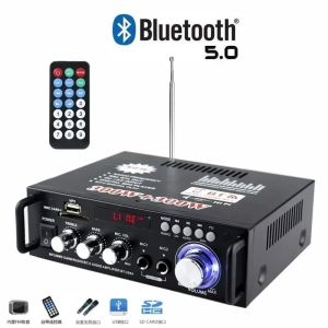 BT-298A amplifier bluetooth Digital Amplifier 300W Audio Display + 300W Digital HIFI Audio Stereo Power Amplifier 2 Channels HIFI Audio Stereo Power AMP USB FM Radio Car Radio Home Theater with Remote Control