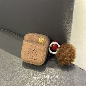 Adorable Brown Dog Cartoon Protective Case for Apple AirPods pro 1st 2nd 3rd 4th Generation Hard Shell TPU Earphone Cover