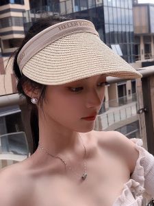 Topless Hat Womens Summer Age-Reducing Sunscreen Big Brim Sun Hat Straw Hat Running Quick-Dry Baseball Peaked Mens Hat
