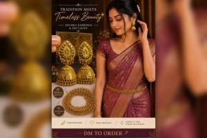 Jhumka Earrings & Hip Chain Set - Traditional Gold colour Jewelry - Lightweight - Perfect for Every Occasion