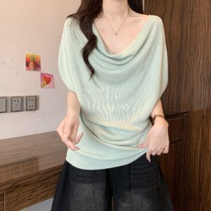 AIYITI | Off-Shoulder Lightweight Ice Silk Tee Shirt