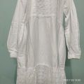 GAMIS KATUN PUTIH/ GAMIS KATUN MOTIF TIMBUL. 