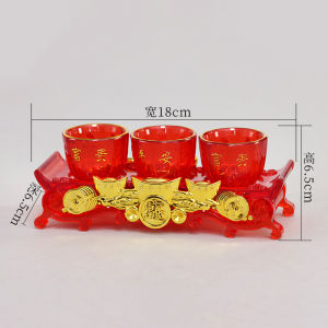 Bộ Cốc Trà Bình Rượu Cúng Tế Lễ Hội Bàn Thờ Phật Bàn Cúng Tổ Tiên Đồ Trang Trí Nhà Phong Cách Dân Tộc Giá Đỡ Cốc Thủy Tinh