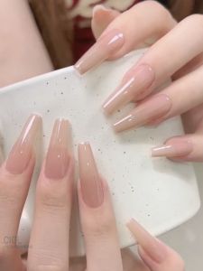 Handmade Extended T-Style Wearable Nail Tips Pure Color Nude Simple Elegance Whitening High-End Feelings Ins Jinghua Nail Art