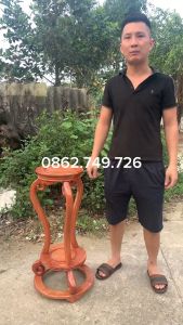 Đôn kỷ quỳnh tròn trơn bày đồ gỗ hương mặt 30 cao 607080cm