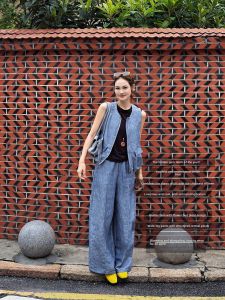 MEIYANG | 21mm Silk and Ramie Vest Trousers Set