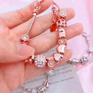 Her Jewellery Radiant Charm Bracelet - Luxury Crystal Embellishments plated with 18K Gold