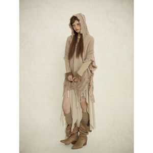 Retro Bubble Pineapple Oil Hooded Sweater Womens Loose Knittedwear Autumn Winter Ethnic Style Overhead Cowl Neck Top