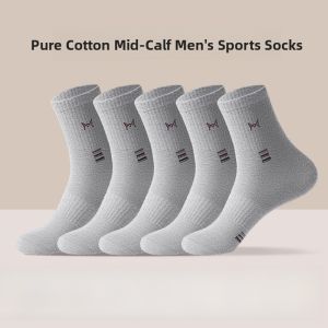 Miiow | Mens Mid-Calf Cotton Socks Comfortable Antibacterial Breathable Business Socks Black Pure Cotton Autumn Winter New Arrival
