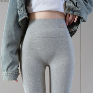 Grey High Waist Slim Fit Elastic Womens Leggings Thin Cotton Polyester Spring Autumn Comfortable Breathable Trousers