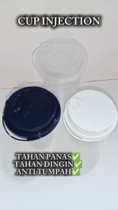 【DUS】Lid Cup Injection Tutup Transparan - tutup Plastik Bening - Connected Lid sambung