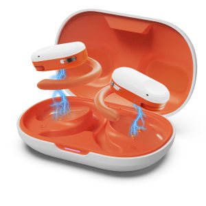 Brifit Open Ear Headphones Bluetooth 5.3 Wireless Earbuds True Open Ear Earbuds with Rotatable Earhooks 55Hrs Playtime IPX5 Waterproof Deep Bass Earphones for Sports Workouts Running (orange color)