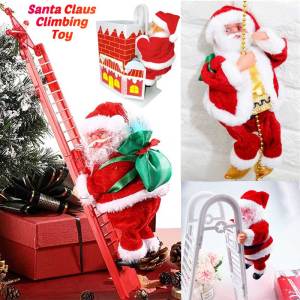 Santa Claus Music Climbing Ladder Xmas Trees Hanging Ornament Toys Small Gifts Holiday