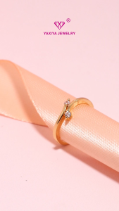 Yaxiya Cincin Anak/Bayi Motif Love Perempuan Perhiasan Lapis Emas 18k 210