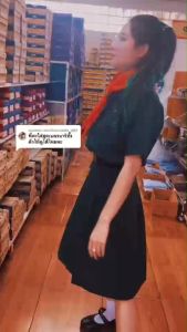 ชุดเนตรนารี setเสื้อ+กระโปรง ตราแพะดาว