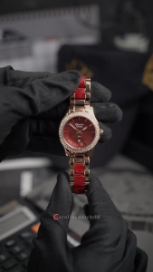 Jam Tangan Wanita Alexandre Christie Passion AC 2463 LDBRGRE Red Dial Dual Tone Stainless Steel Strap