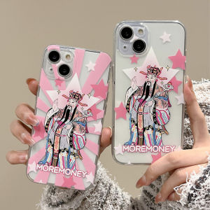 Cute Girl Style Transparent Silicone Phone Case Anti-Fall Best Friend 12 Mini 13 pro Max 11 XR 16 8 plus 7 U Protective Shell