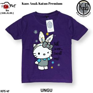 KFS 47 Atasan Baju Anak Perempuan Kaos Hello Kitty Kiwoyo 1-10 Tahun