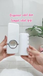 KAMJE Dispenser Odol Tempat Sikat dan Pasta Gigi Rak Kamar Mandi Tempel KMJ066