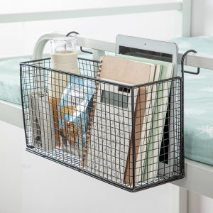 Homehome Household hanging storage rack with bedside hooks storage basket for student dormitories