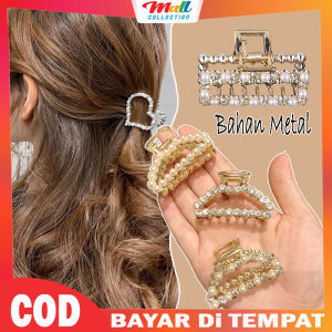 MALL Jepitan Rambut Wanita Korea Jepit Bahan Metal Dengan Mutiara Pita Lucu Cocok Untuk Anak & Dewasa ACC32