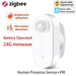 Zigbee Human Presence+ PIR Motion Detection Sensor Luminance Detector Battery operated Support Zigbee2mqtt Home Assistant