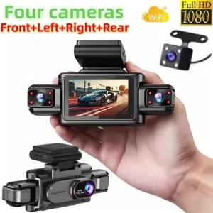 Wireless WiFi 3/4CH 360° Panoramic Dash Cam 1080P+720P Multi-Lens Recording G-Sensor Video Lock