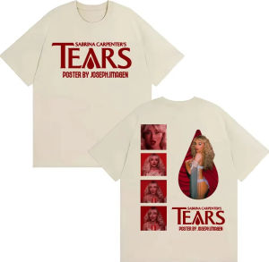 Sanrio | Singer Sabrina Carpenter Album Tour Graphic T Shirts Men Women Retro Fashion Aesthetic T-shirts High Quality Cotton T-shirt