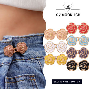 X.z.moonligh 2/1คู่ Camellia ชุดชั้นในรัดเอวกางเกงขายาวกระชับเอวปุ่มขนาดใหญ่ปรับได้อุปกรณ์ยึดกางเกงยีนส์