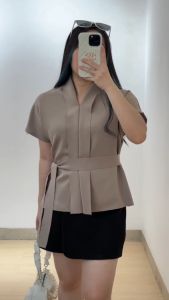 4407 Maryin Scuba Blouse Kerja Scuba Top