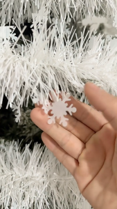 Thickened White Snowflake Tinsel Garland Christmas Tree Decor Holiday Party Dense & Fluffy