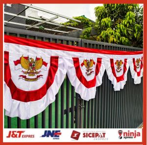 BENDERA GELOMBANG MERAH PUTIH GARUDA 10GELOMBANG ±8METER HARGA PROMO