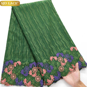 SJD LACE Nigerian Dry Cotton Laces Swiss Voile Lace 2024 High Quality African Cotton Lace Fabric for Women Party Dress Sew 3997