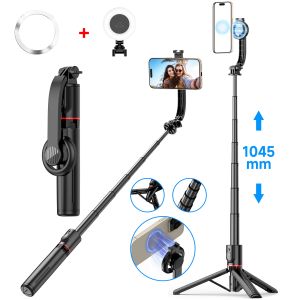 1045MM Detachable Selfie Stick Tripod with Wireless Remote Fill Light Phone Holder Portable Tripod for Phone Smartphone Live Broadcast