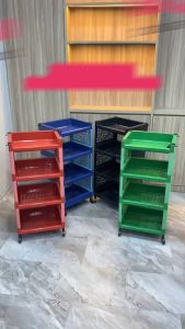Mall Perabot | Rak YOYO plastik Serbaguna | Persegi Panjang 4 Susun | Tempat Penyimpanan | Rak Toilet Kamar Mandi | Rak Apartemen | Rak Tingkat Portable Roda