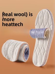 XIANZHAO | Warm Wool Shoe Insoles Womens Fleece Lined Fur Integrated Soft Absorbent Odor Control Winter Footwear Accessories