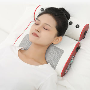 Neck Massage Pillow Electrical Cervical Traction Massager Wormwood Hot Compress 3D Kneading Massage Pillow for Back Neck Shoulder Leg Pain Relief Gifts for Men Women Mom Dad Stress Relax at Home Office and Car