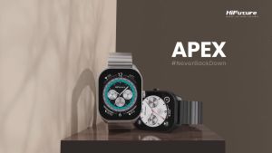 HiFuture Apex Black Color FutureFit APEX Watch 2.04" Amoled Display Health Meter IP68 Waterproof Wireless Calling Stunning Metalic Frame Stainless Steel