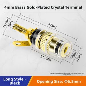 kuicc | Copper Gold-Plated Transparent Crystal Banana Socket Connector 4mm