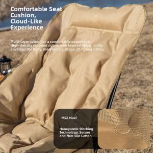 LINSI | Portable Camping Lounging Chair with Cushioned Back Support