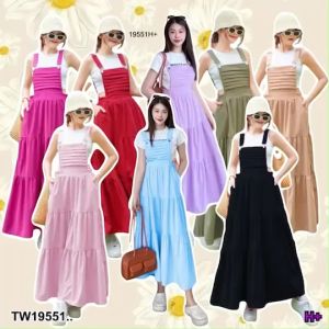 เอี๊ยมกระโปรงยาว จับจีบอกหน้า Long Skirt Pleated at the Front