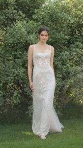 Gaun Pengantin Mewah Berkilau dengan Siluet Mermaid & Appliques